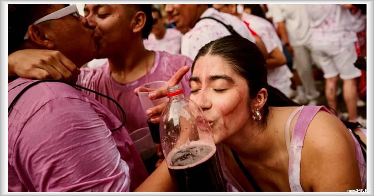 À Haro, la bataille du vin transforme la ville en mer rouge pour la traditionnelle fête de La Rioja