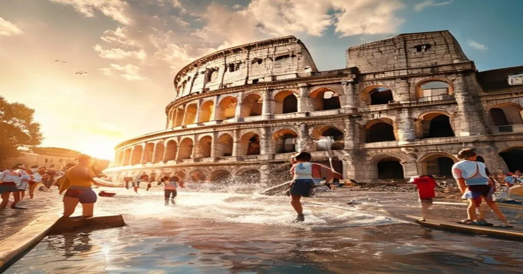 Canicules en Italie : la protection civile mobilisée pour rafraîchir les touristes au Colisée de Rome