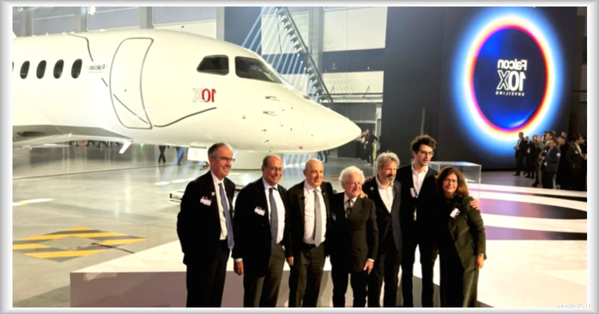 Dassault Aviation devoile le Falcon 10X, un jet d'affaires tres haut de gamme et grande vitesse
