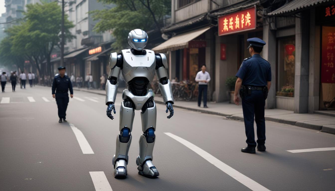 Des robots humanoïdes aident la police routière en Chine selon Euronews FR