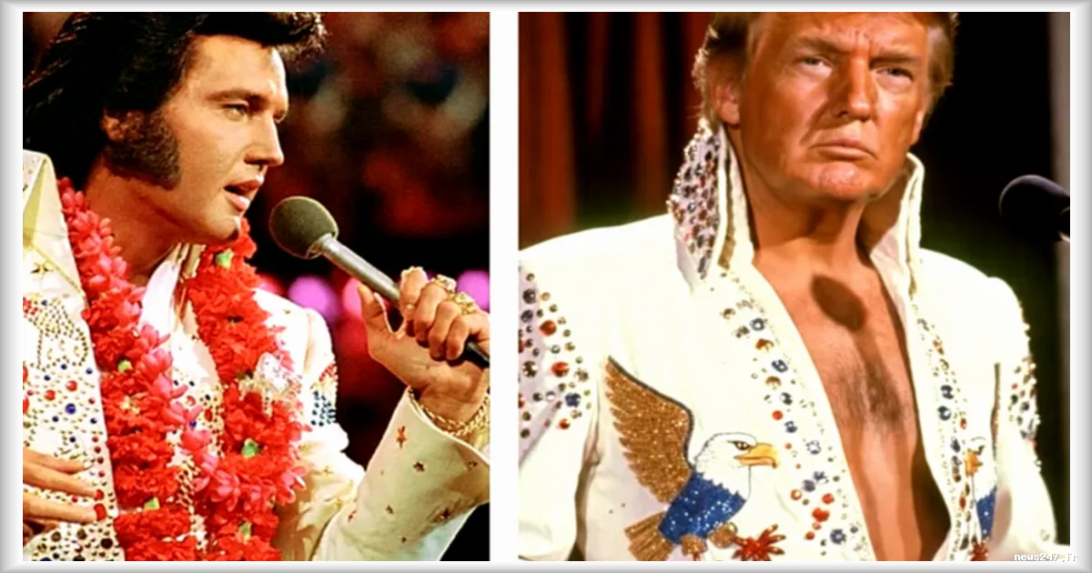 Donald Trump suscite la polémique avec une image générée par IA le représentant en Elvis Presley
