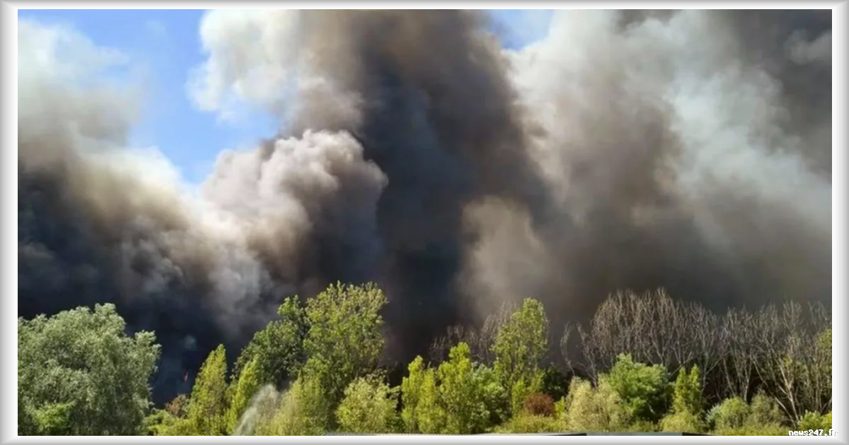 Essonne : un incendie majeur ravage une ancienne friche à Ris-Orangis, la RN104 coupée