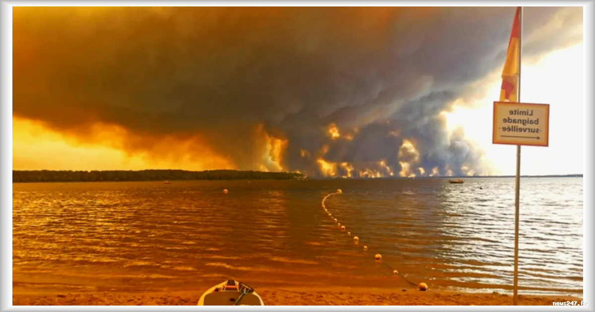 Feux de forêt en Gironde : des milliers d’évacuations et un front de flammes toujours actif près de Bordeaux