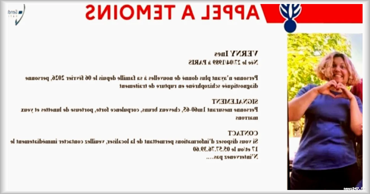 Gironde : Appel à témoins pour retrouver une femme schizophrène disparue