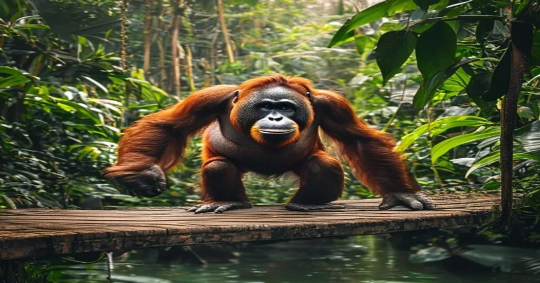 Indonésie : un orang-outan utilise pour la première fois une passerelle dédiée à la faune sauvage