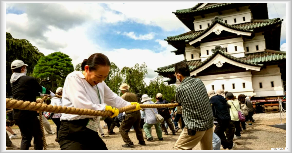 Japon : 4 100 bénévoles déplacent manuellement un château historique sur cinq mètres