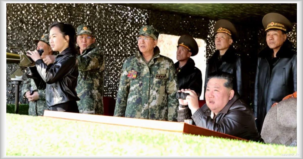 Kim Jong-un supervise des exercices avec un nouveau char d'assaut en Corée du Nord
