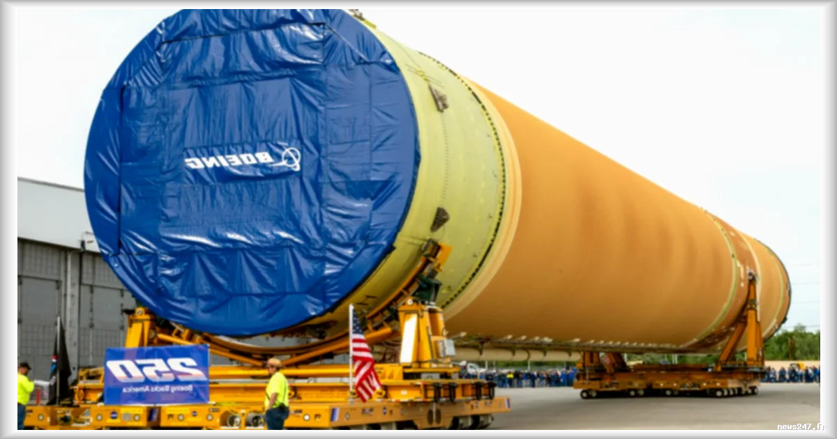La fusée SLS d'Artémis III se met en branle : le cœur de la fusée quitte l'usine de Michoud