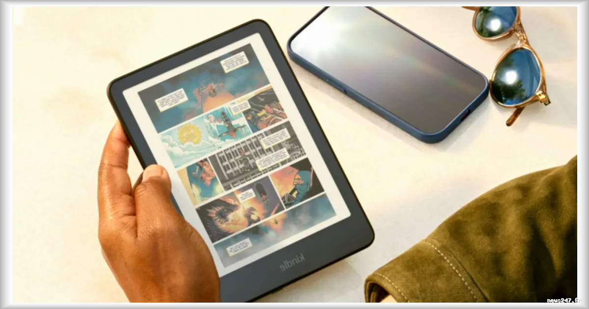 La liseuse Kindle Colorsoft d'Amazon en promotion avec son étui sur Numerama