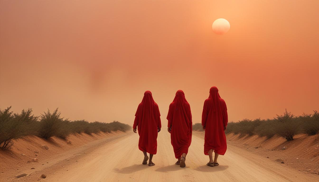 La poussière du Sahara rougit le ciel en Crète