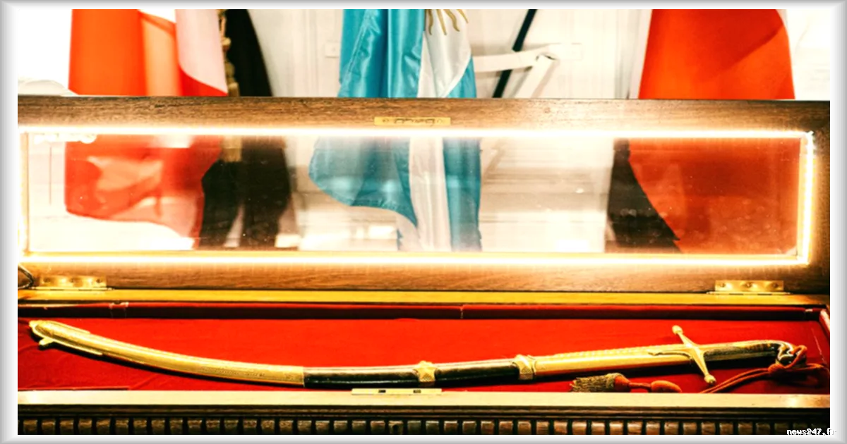 Le sabre du général San Martin, symbole de l'indépendance argentine, abrité par un petit musée dans le Pas-de-Calais