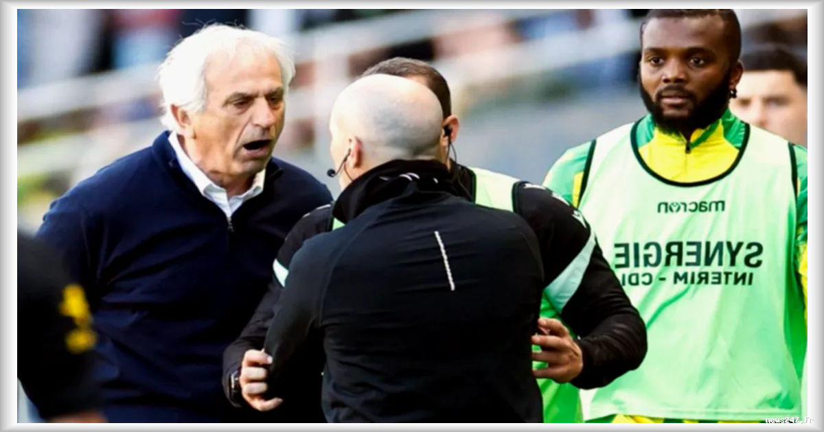 Ligue 1 : Halilhodzic excédé par l’arbitrage après l’expulsion de Tabibou, Nantes coincé dans la zone rouge