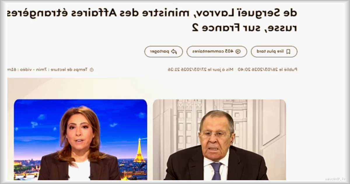 L'interview de Sergueï Lavrov au JT de France 2 déformée selon Franceinfo