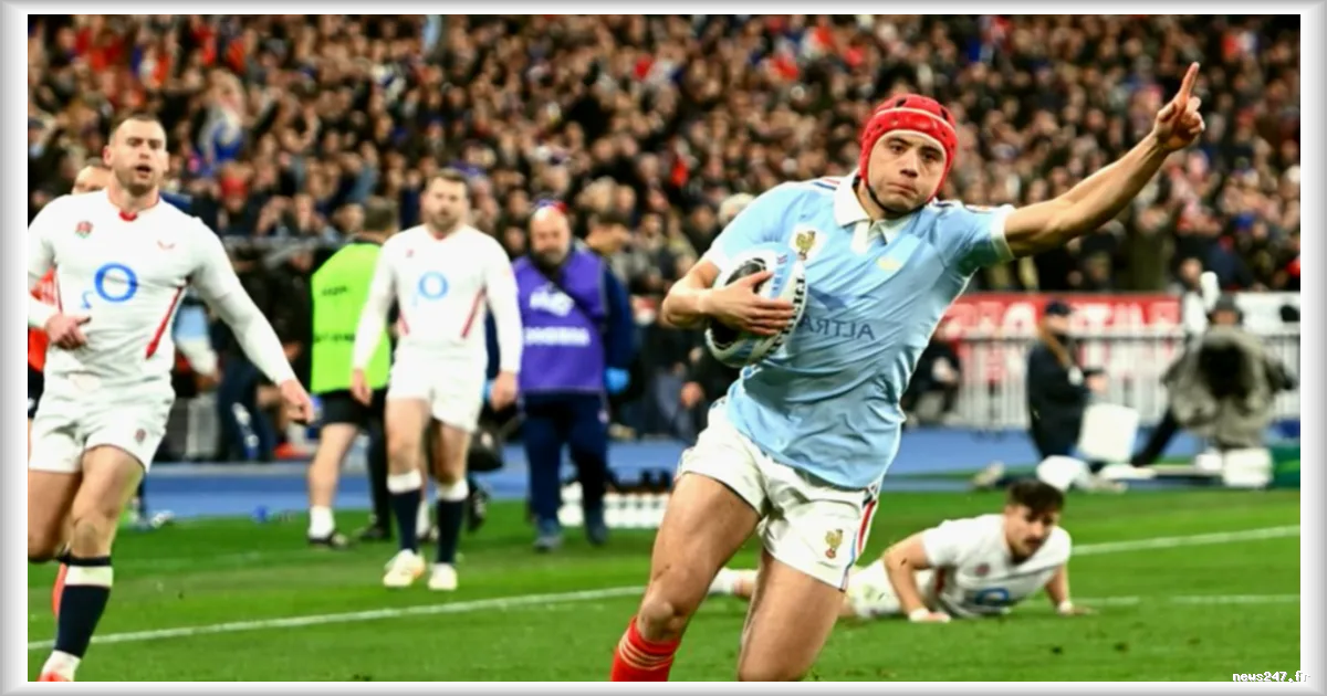Louis Bielle-Biarrey bat des records au Tournoi des Six Nations avec un quadruplé d'essais