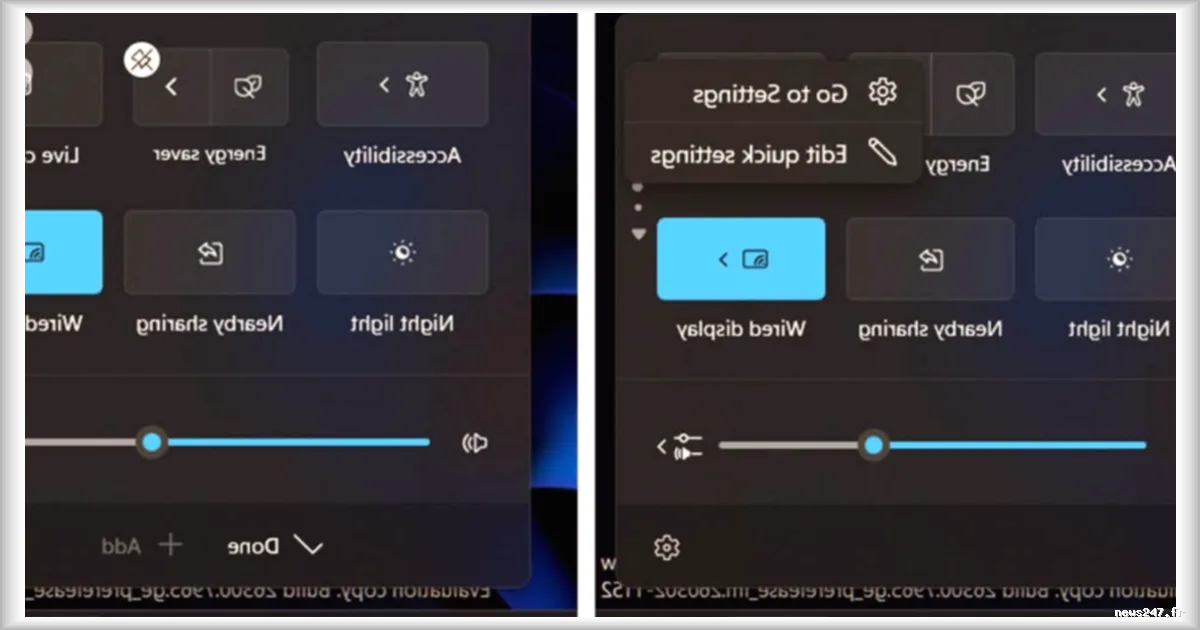 Microsoft teste le retour des Quick Actions dans Windows 11