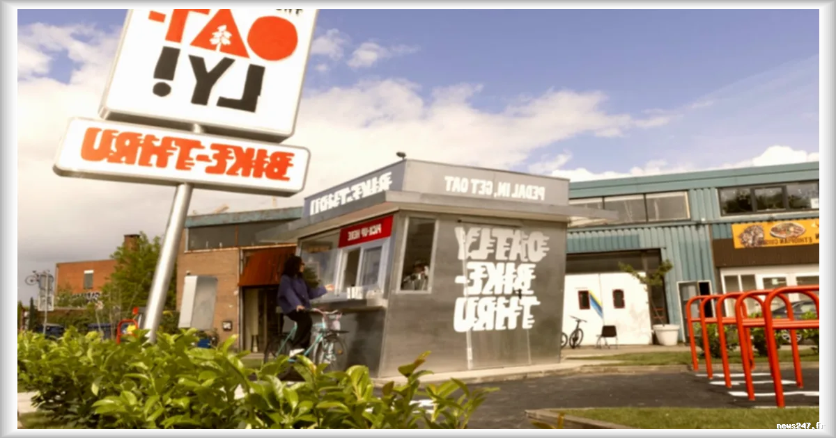 Oatly inaugure à Amsterdam le premier « Bike Thru » mondial, dédié aux cyclistes