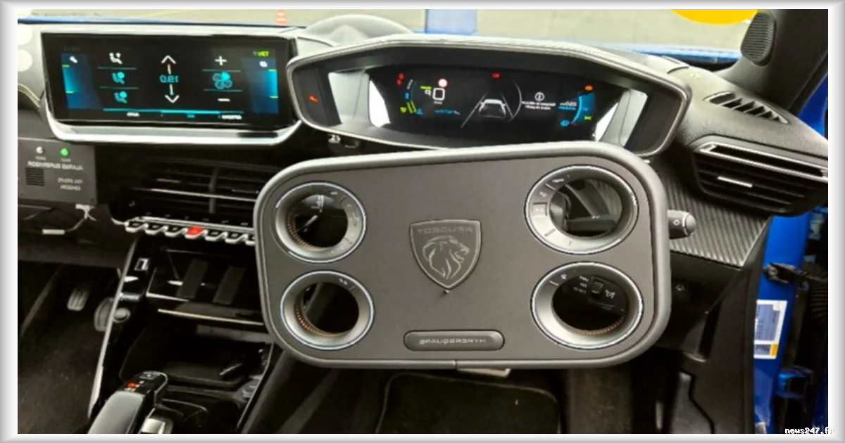 Peugeot présente son nouveau volant rectangulaire Hypersquare pour les futures Peugeot 208