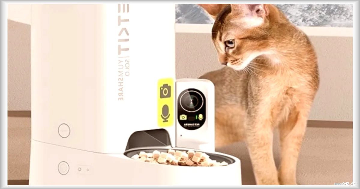Promotion exceptionnelle sur le distributeur automatique de croquettes Petkit Yumshare Solo utilisant l'IA