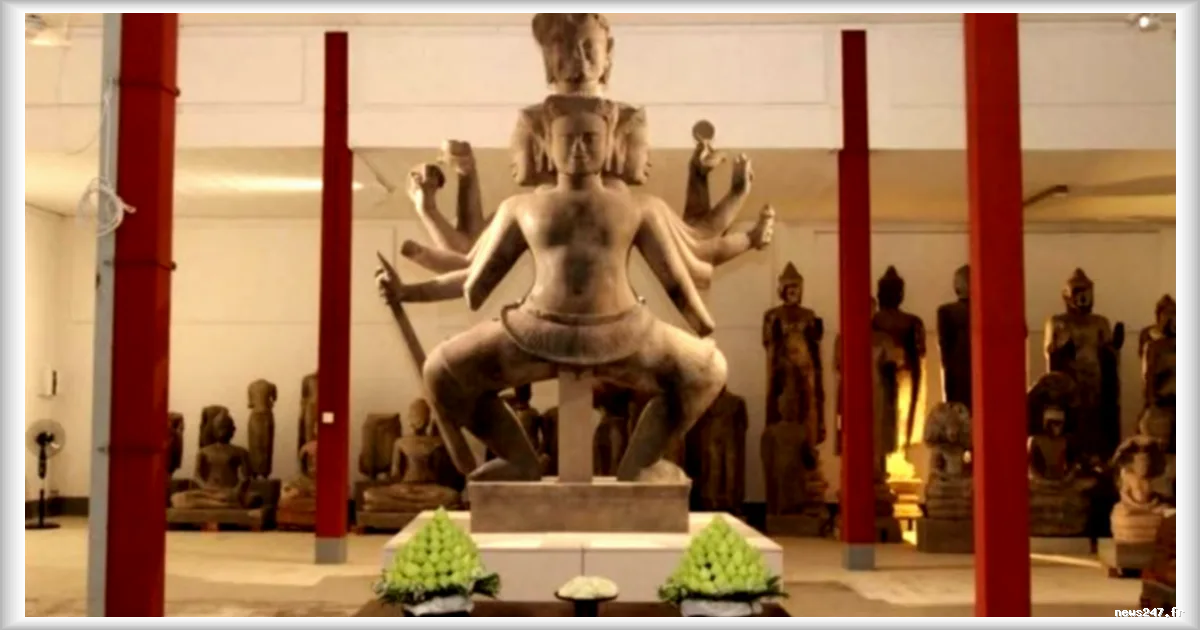 Restauration réussie d'une statue millénaire de Shiva brisée en 10 000 fragments au Cambodge