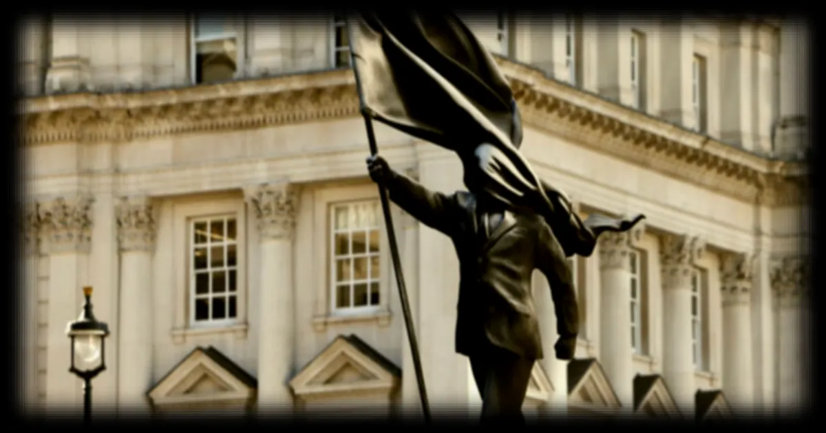 Banksy devoile une statue chargee en symboles politiques a Londres