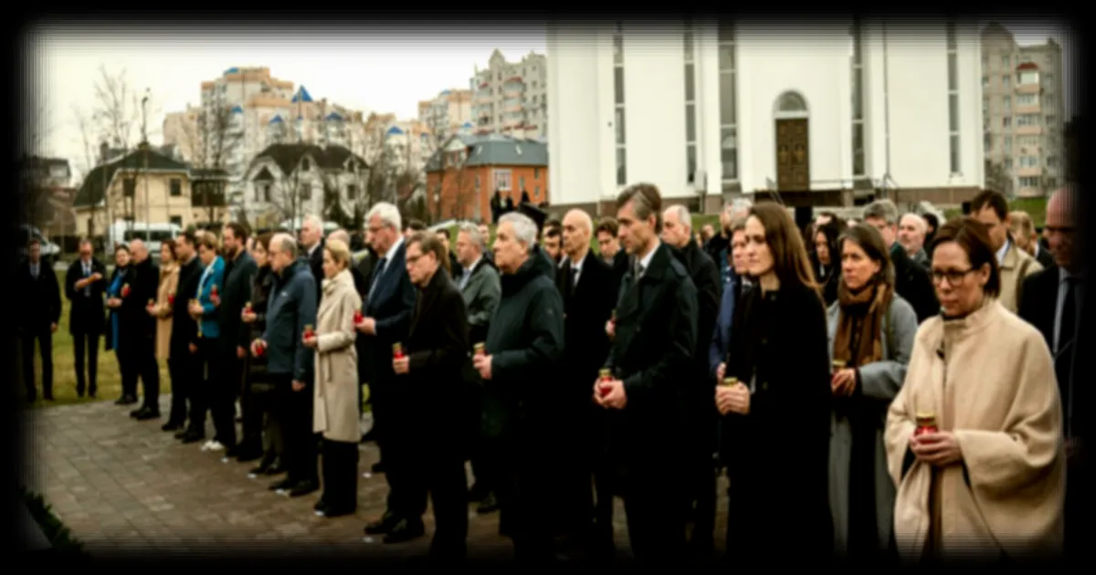 Des responsables européens se recueillent à Boutcha en Ukraine pour commémorer un massacre