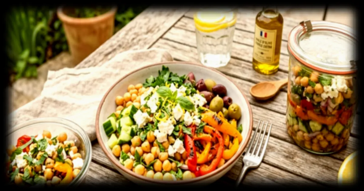 Des salades pois chiches-feta pour des déjeuners d'été rapides et rafraîchissants