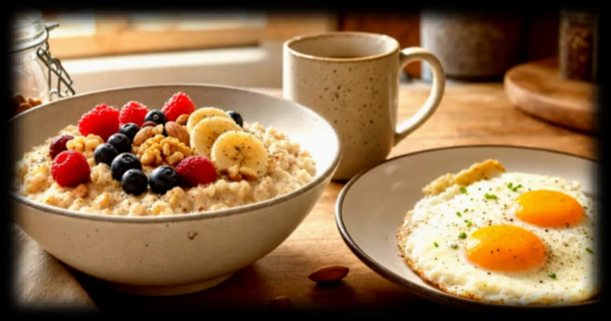 Flocons d’avoine ou œufs : Quel est le meilleur choix au petit-déjeuner pour les fibres et les protéines ?