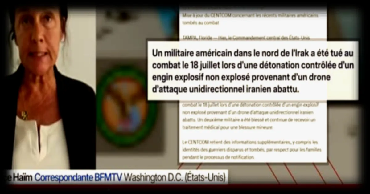 L'armée américaine annonce la mort d'un soldat dans le nord de l'Irak après une attaque iranienne