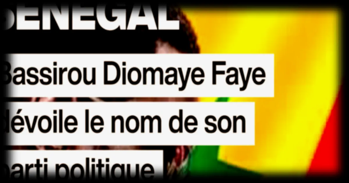 Le Président Sénégalais Bassirou Diomaye Faye Lance Son Parti Politique