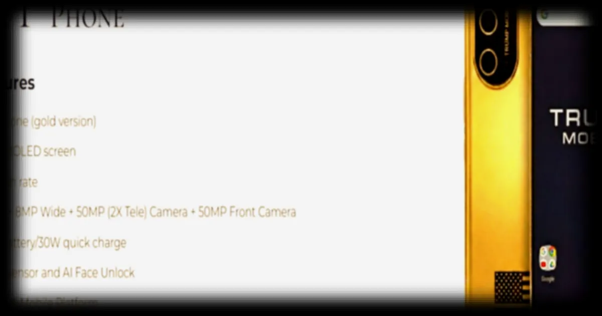 Le smartphone doré de Trump adopte un nouveau design sans le label “Made in USA”