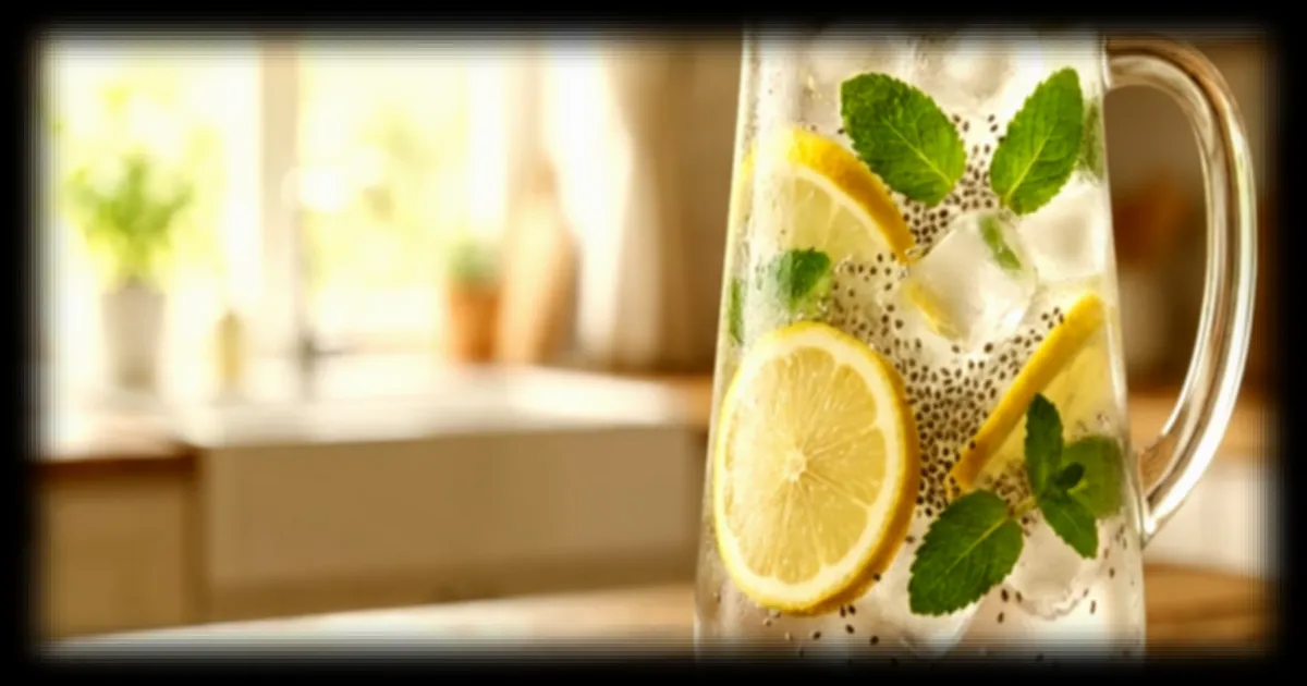 Les bienfaits de l'eau à la menthe poivrée, citron et graines de chia
