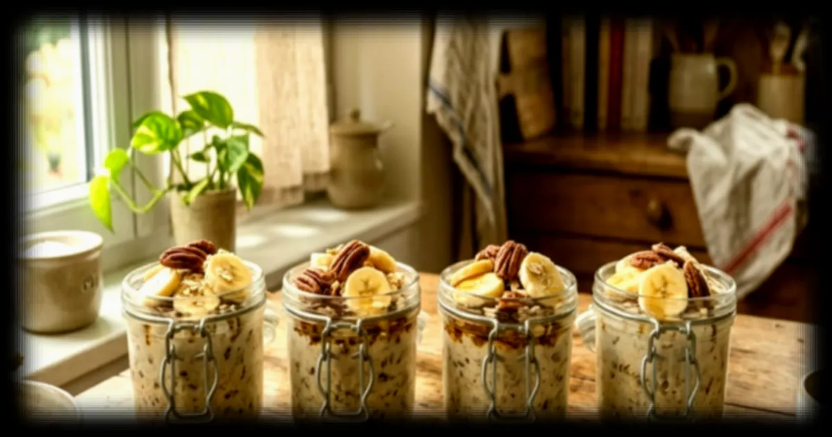 Overnight oats banane et beurre de pécan : une recette simple pour des petits-déjeuners sains et rassasiants