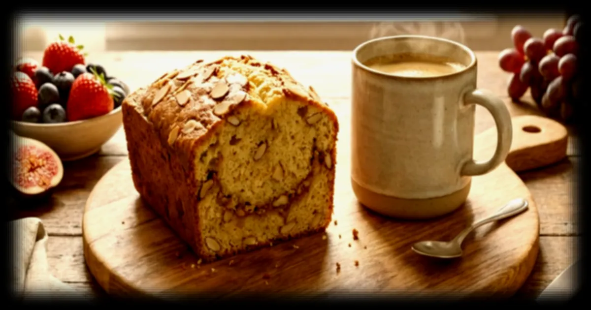 Un cake au yaourt et à la purée d'amandes recommandé par une diététicienne pour un petit-déjeuner équilibré
