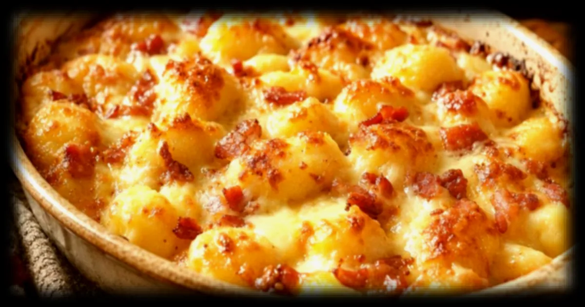 Une alternative aux gnocchis pour l'automne : le gratin de gnocchis aux lardons