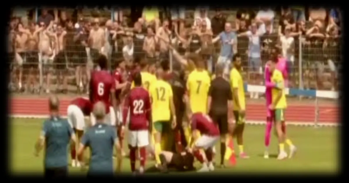Une arbitre projetée au sol lors d'un match amical entre le FC Metz et le Fortuna Sittard