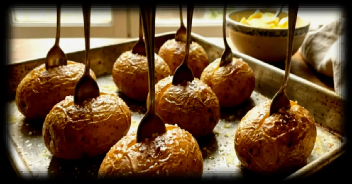 Une astuce de cuillère pour diviser le temps de cuisson des pommes de terre au four