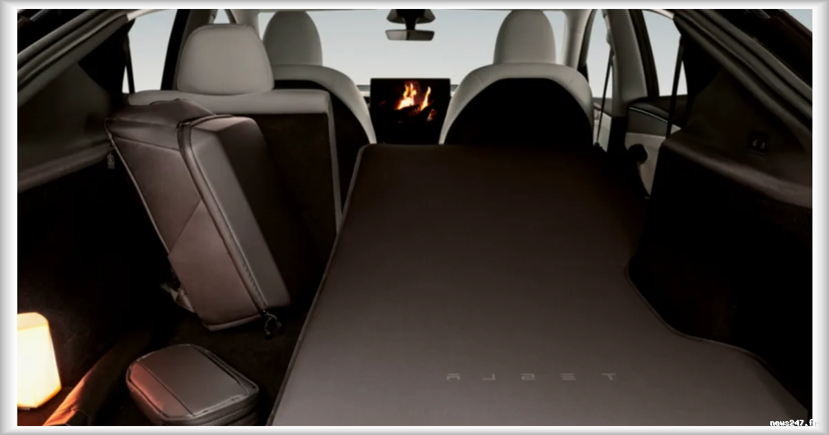 Tesla élargit sa gamme d'accessoires avec un matelas gonflable pour camper dans le Model Y, disponible uniquement en Chine
