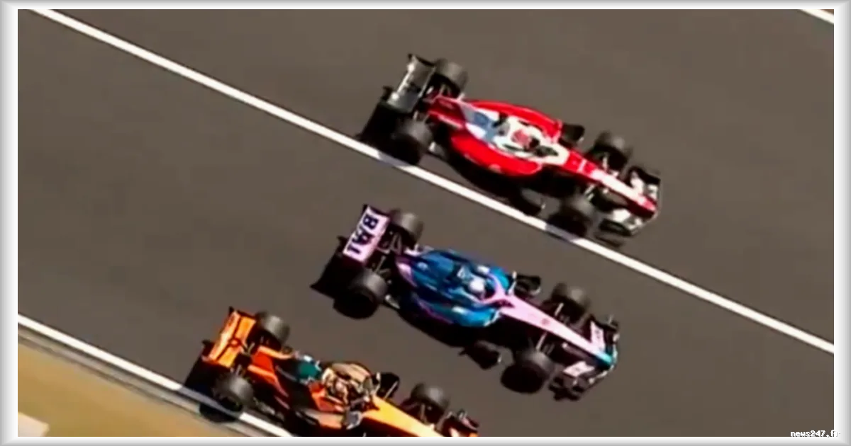 Trois monoplaces de front en bout de ligne droite à 320 km/h : l'image sensationnelle des essais de Formule 1 au Japon