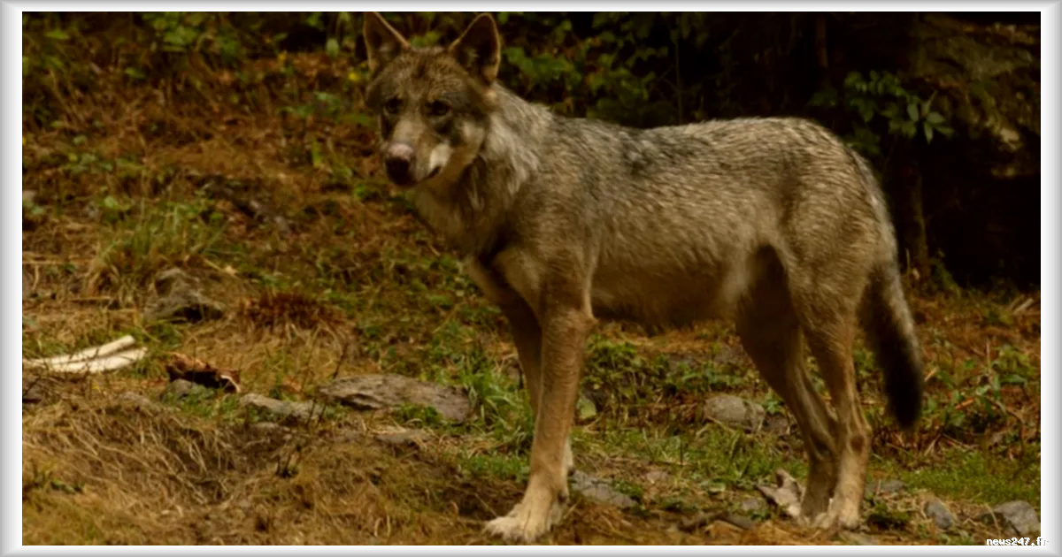Un loup observe a Chasse-sur-Rhone, au sud de Lyon