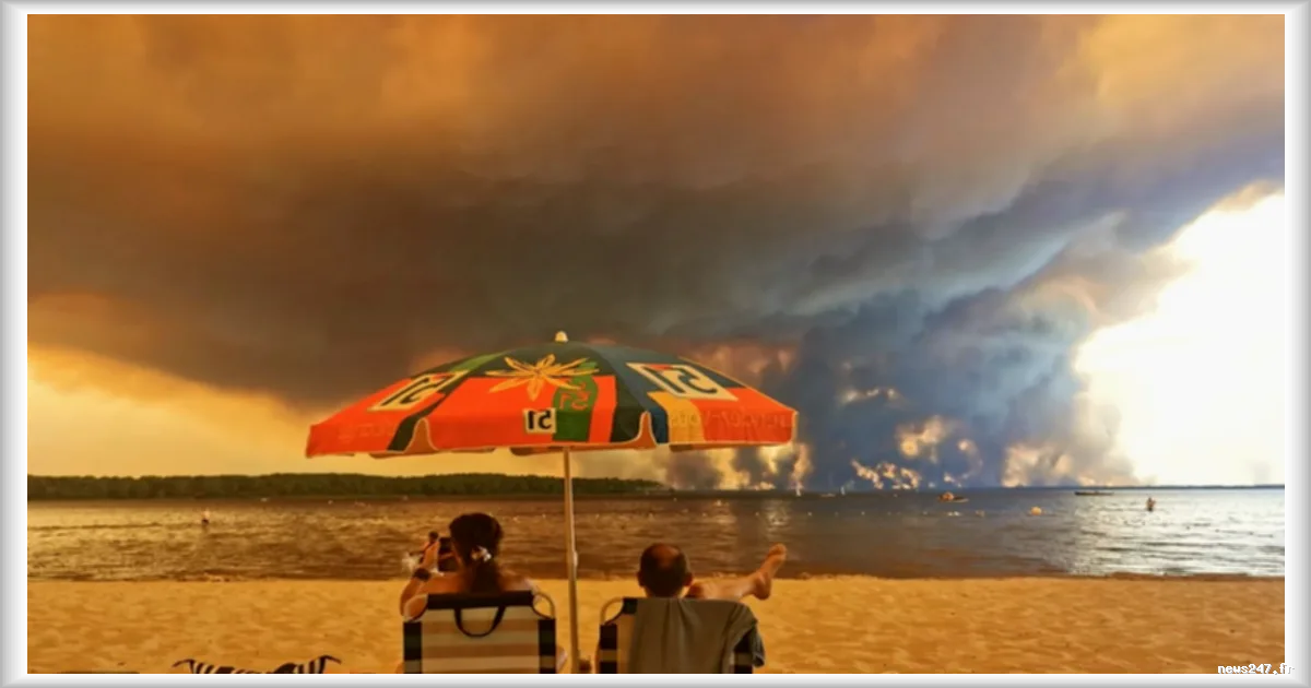 Un smartphone Android d’un autre âge immortalise les incendies de Gironde, photo publiée par les plus grands titres mondiaux