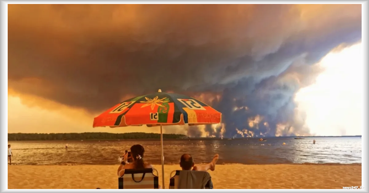 Un smartphone Android d’un autre âge immortalise les incendies de Gironde, photo publiée par les plus grands titres mondiaux
