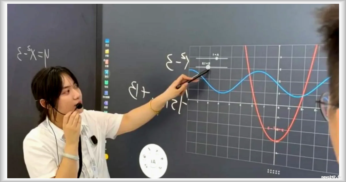 Un tableau blanc intelligent capable de transformer une équation en modèle 3D présenté à Shanghai