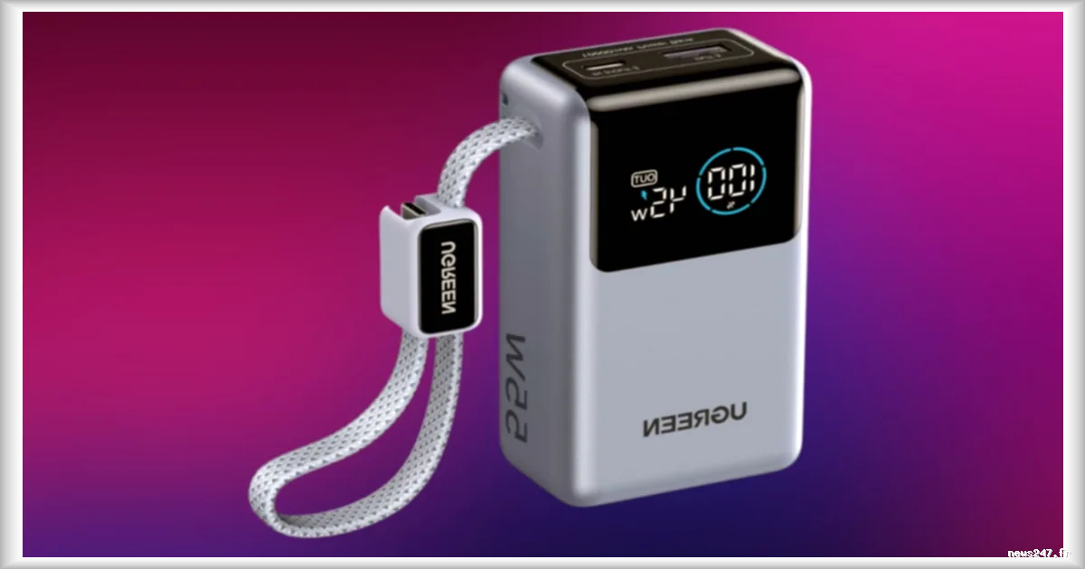Une batterie externe Ugreen Nexode de 10 000 mAh et 55 W avec câble USB-C intégré voit son prix baisser de 25 euros sur Amazon