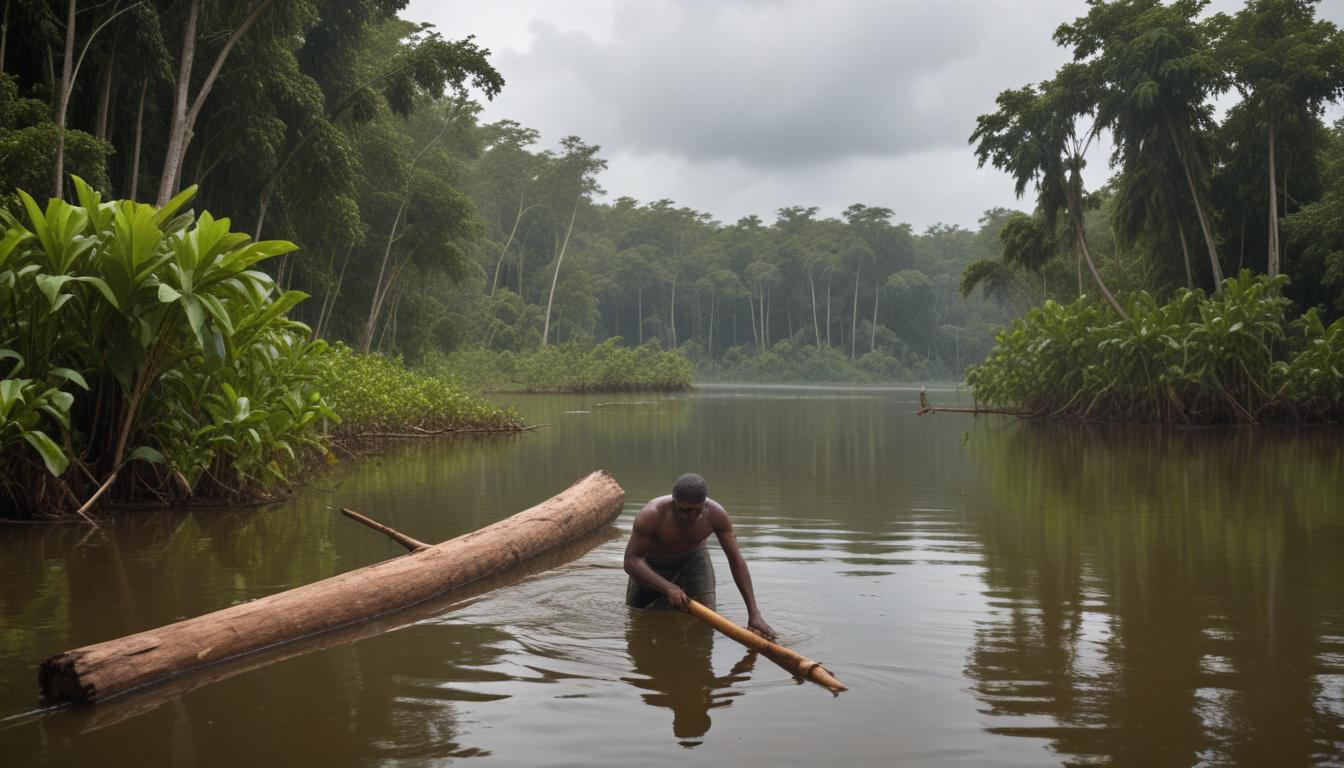 Une forêt engloutie au fond d'un lac en Guyane, un projet exploité pour son bois