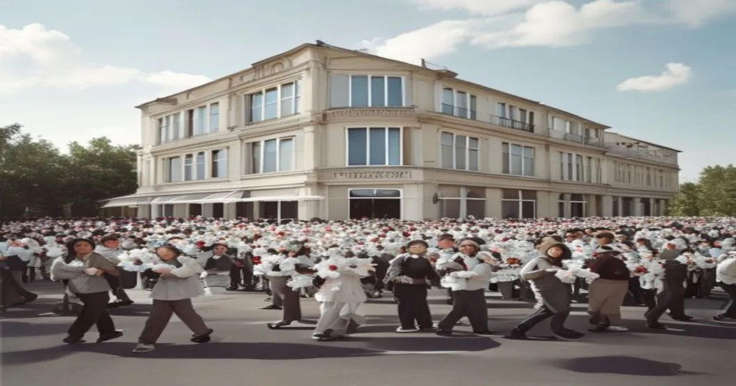 Une procession en hommage avant la démolition de la barre d'immeubles le Mail de Fontenay à La Courneuve