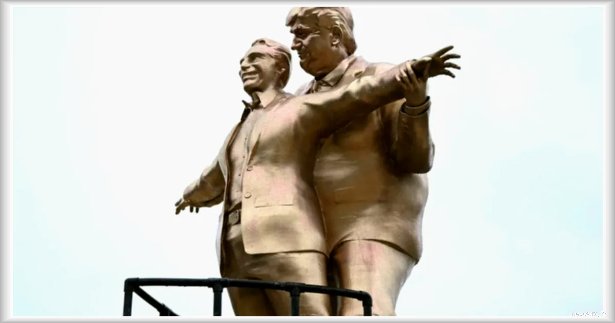 Une statue controversée représentant Trump et Epstein érigée à Washington