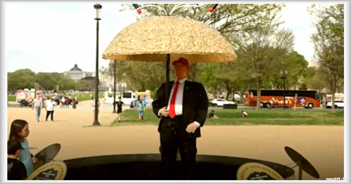 Une statue satirique de Donald Trump exposée sur le National Mall pour protester contre le « Dôme d’or »