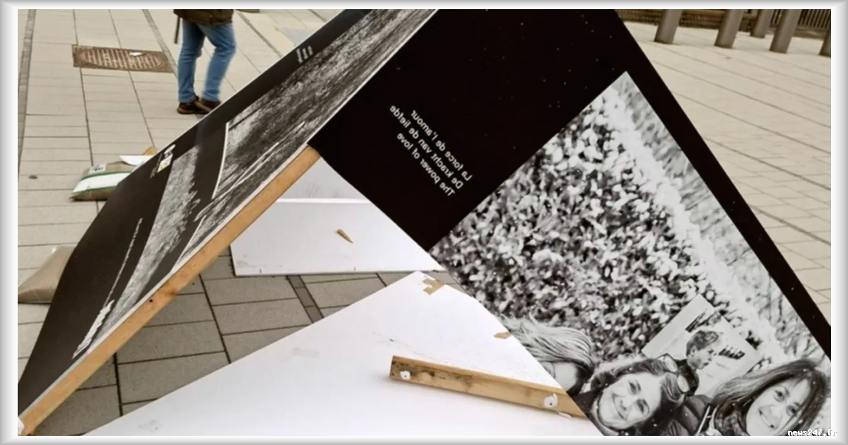 Vandalisme d'une exposition en hommage aux victimes des attentats de 2016 à Bruxelles